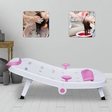 Foldable Toddler Shampoo Chair Adjustable Kids Hair Washing Chair with Headrest