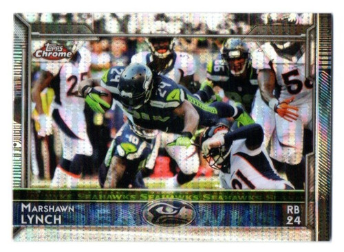 Marshawn Lynch [Pulsar Refractor] #1 2015 Topps Chrome card