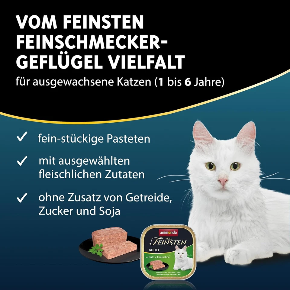 Animonda Vom Feinsten Katzenfutter Nass 32x100g Vielfalt Adult Getreidefrei - Bild 2 von 4