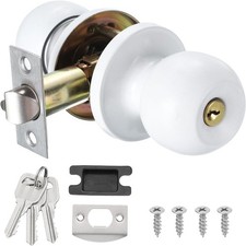 sourcing map Privacy Door Knob, Round Shape Door Knobs, for Bedroom and Bathroo