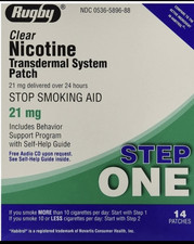 Rugby Nicotine Patch 21mg Transdermal System- 14 Count 8/2028 SEALED Box