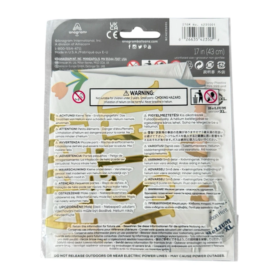 Anagram 'Happy Easter' Decorative Foil Balloon - Image 2 of 2