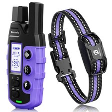 Remote Training Collar 3300Ft Waterproof Rechargeable for 5 120lb Dogs Purple