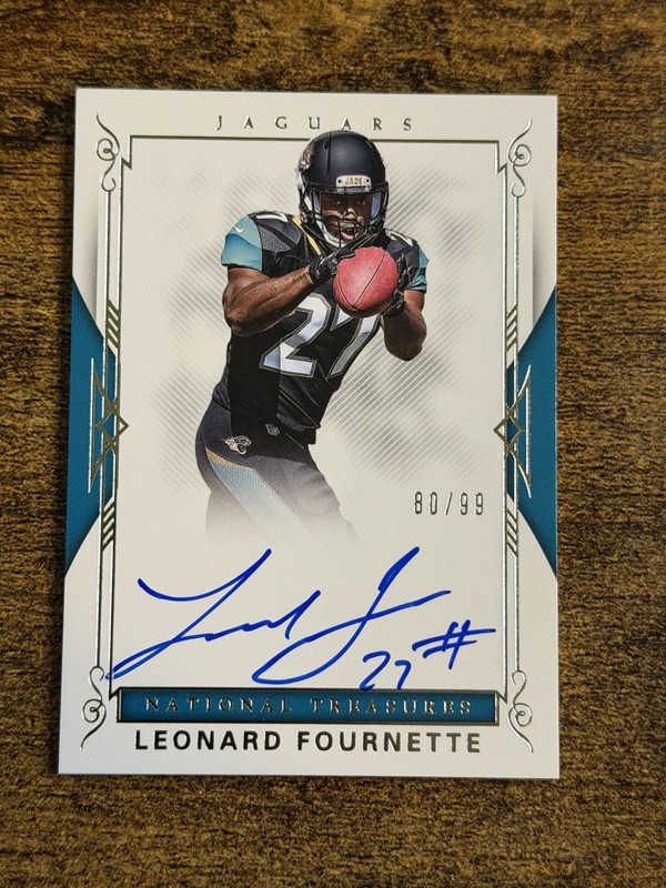 2017 Panini National Treasures Rookie Signatures Auto Leonard Fournette /99 RC