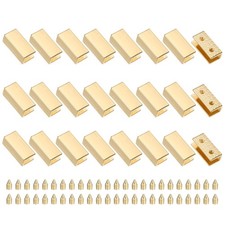 24Pcs Metal Belt Buckle End Tips with Screws, 0.3" Light Gold Alloy Belt Tip