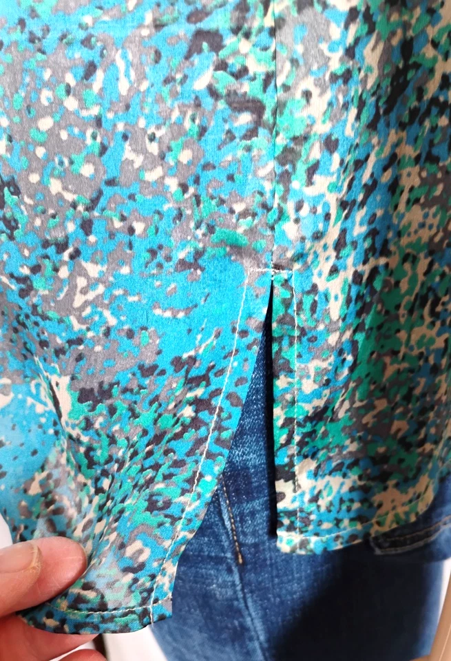 Top de seda semi transparente Etcetera para mujer talla 0 aireado fluido ligero romántico boho femenino Foto 3 de 4