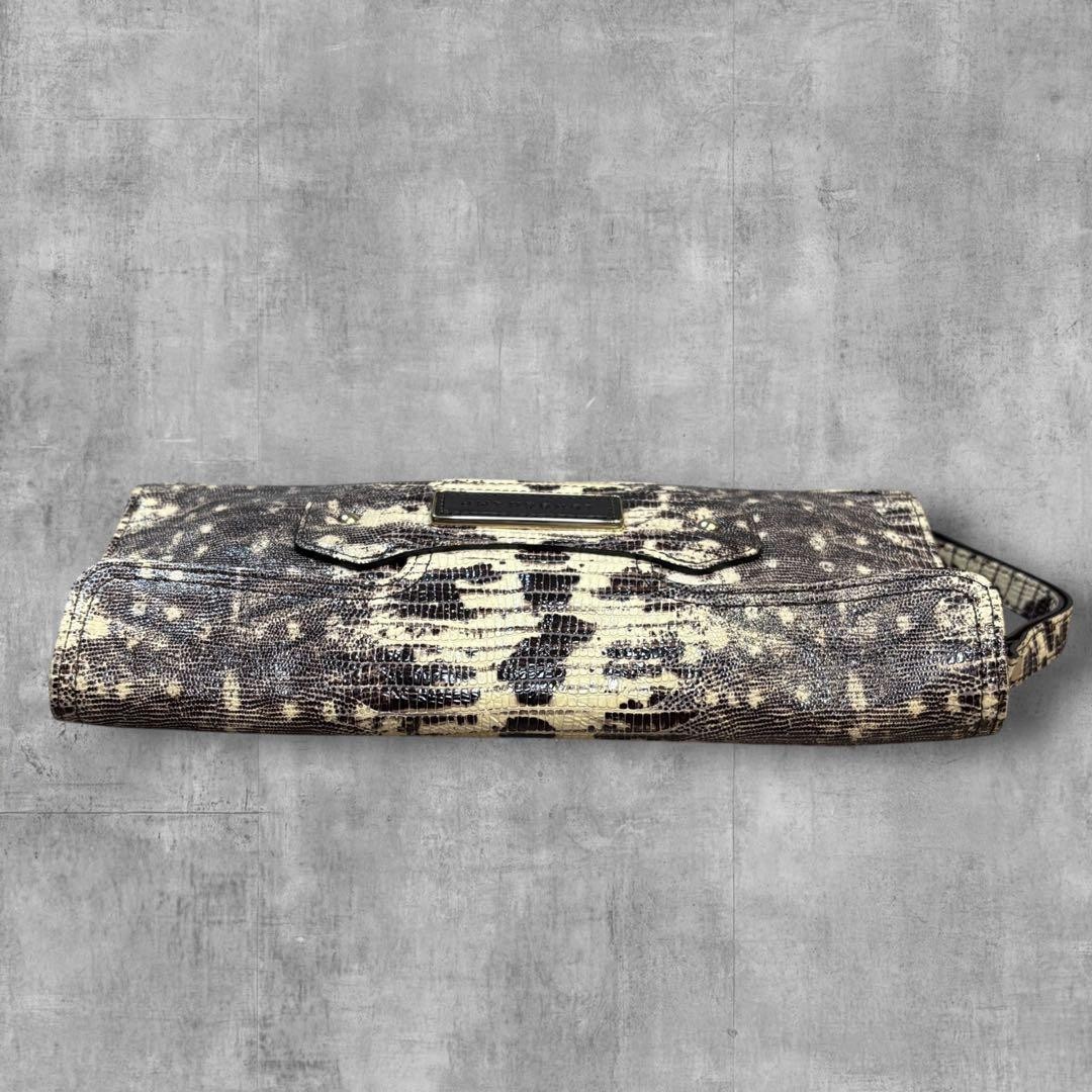 Longchamp Clutch Bag Python Pattern Leather Secon… - image 5