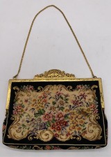 Vintage AUSTRIAN PETIT POINT tapestry evening bag