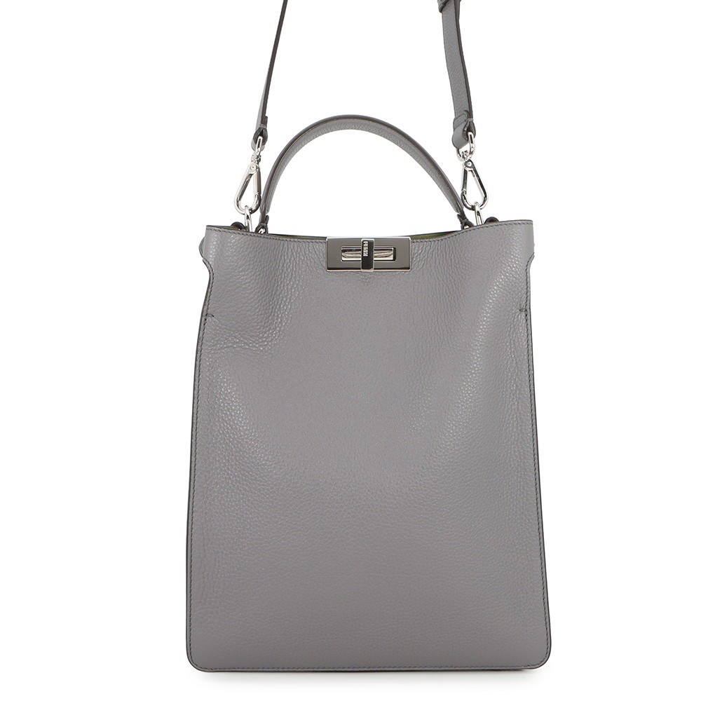 FENDI Peekaboo X-Lite Size Small Leather Gray 7VA611 | eBay