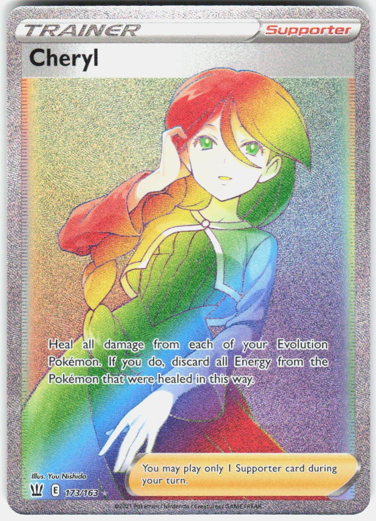 Cheryl 173/163 Rainbow Rare Battle Styles Pokemon Holo Near Mint PKM001
