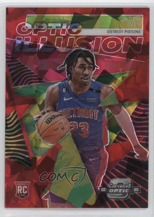 2022-23 Contenders Optic Illusion Red Cracked Ice Prizm Jaden Ivey Rookie RC 4w8
