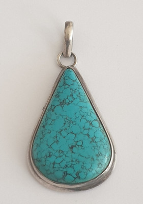 alter Anhänger Türkis Silber 925 Sterling Silber 925er Kettenanhänger