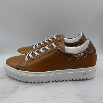 Tiannia Barnes Shoes Mens Size 43 Brown Cognac Billy Sneaker Royal AC Made Italy