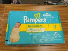 NEW SEALED Pampers Swaddlers Newborn Diapers 84ct Hypoallergenic Leak Proof Skin