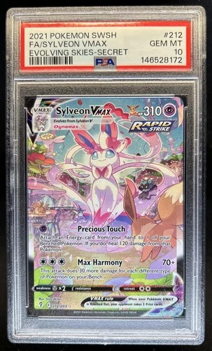2021 Pokemon SWSH Evolving Skies Sylveon VMAX #212/203 PSA 10 GEM MINT