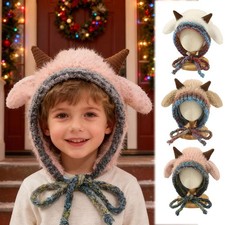 Niedliche warme Winterm tze aus Lammfell mit Ohrenklappen f r Damen J9T2