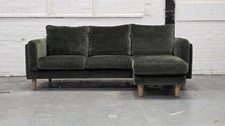 John Lewis Harbour RHF Chaise End Sofa - Plush Chenille Moss Green - £2479