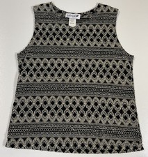 Vintage Jaipur Sleeveless Top Sz M Made in USA Semi Sheer Lace Fairy 90s