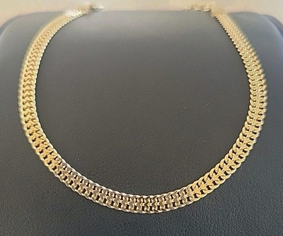 #ad 10k Italian Gold Flat Bismarck Bracelet $399.00