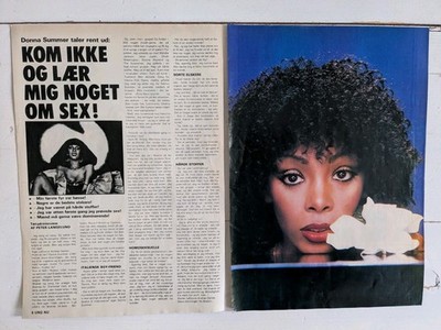 DONNA SUMMER - ROGER MOORE James Bond 1979 Rare Danish Clipping Article F309