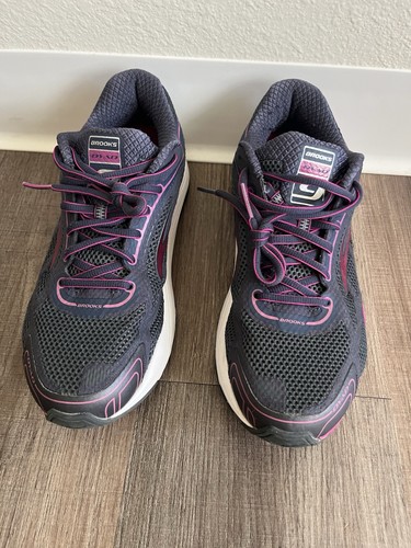 Brooks Womens Dyad 9 Athletic Running Walking Shoes Navy/Pink Size 10.5