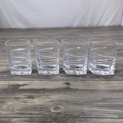 Bohemia Crystal SAIL Cocktail Whiskey Rocks Glass Diamond Shape Set Of 4 MCM