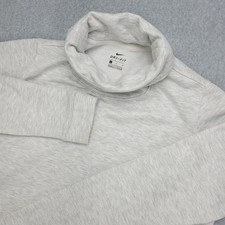 Nike Dri-Fit Cowl Neck Long Sleeve Sweatshirt Top Women's L Gray Activewear