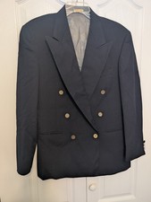 Nino Cerruti Men's Navy Overcoat %100 Wool Made In USA