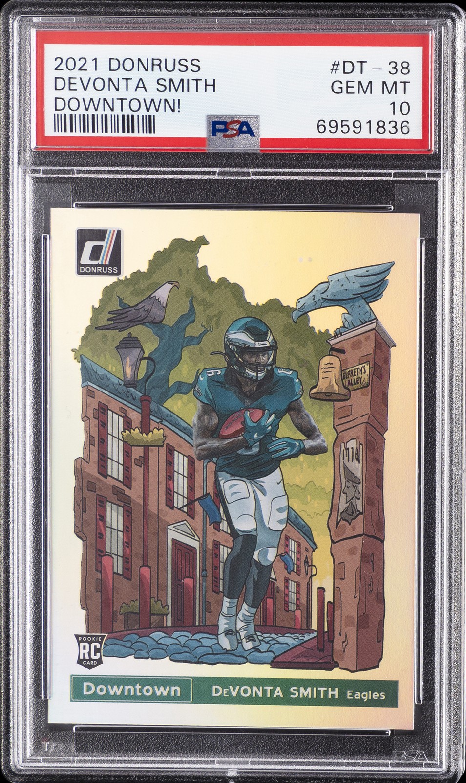 2021 PANINI DONRUSS DOWNTOWN #DT-38 DEVONTA SMITH PSA 10