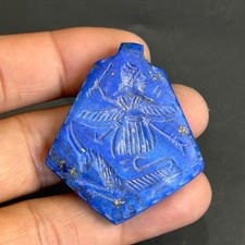 Beautiful old lapis lazuli Stone Roman intaglio pendant 