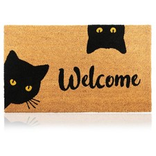 Welcome Cats - 17"x29" - Coir Door Mat with Heavy Duty Backing - Welcome Mats...