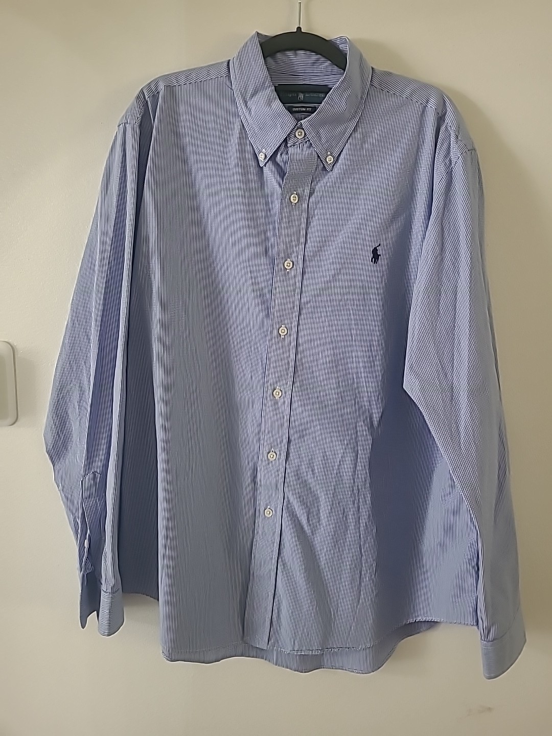 Polo Ralph Lauren camicia uomo X Large blu pony con bottoni.