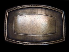 TF07116 VINTAGE 1970s  TRADITIONAL  WESTERN  COWBOY FASHION BRASSTONE BUCKLE