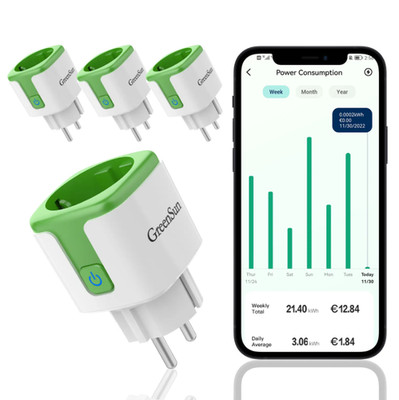 GreenSun 1/2/4PC WLAN Steckdose Smart Plug Zeitschaltuhr Stromzähler VeSync APP