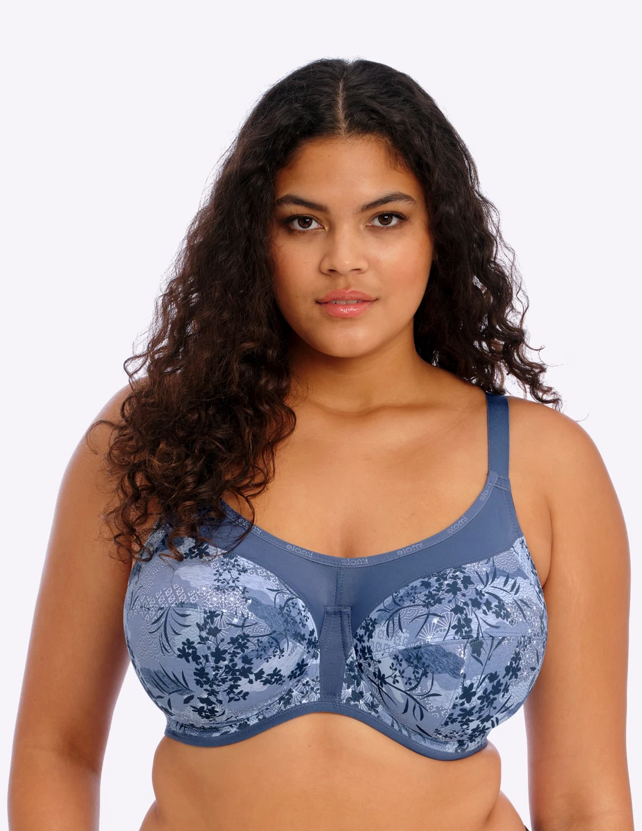 Reggiseno Sportivo Elomi Energize Con Ferretto - Copertura Totale, Racerback Convertibile - Navy Geo, 34HH - 4