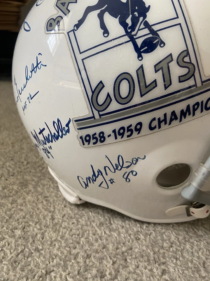 BALTIMORE COLTS FULL SIZE Replica Riddell 58-59 Helmet JSA 6 Signed Read Descrip - Image 3 of 4