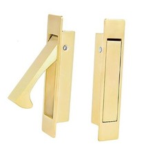 Pocket Door Handles Edge Pull,Flush Finger Hardware,, Stainless Satin Brass 2