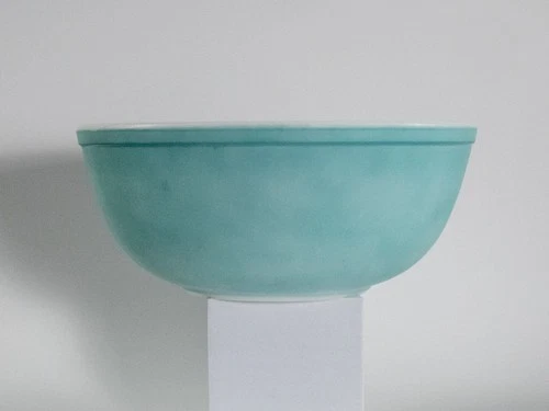 Vintage Pyrex Turquoise #404 Mixing Bowl 4 Quart Largest Size Nesting Bowl *DWD