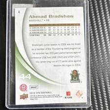 2010 Upper Deck SPA Football Ahmad Bradshaw #4 Marshall Thundering Herd