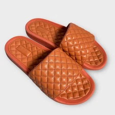 APL Slides Men's 7 Women's 9 Leather Lusso Orange Terracotta Sandals