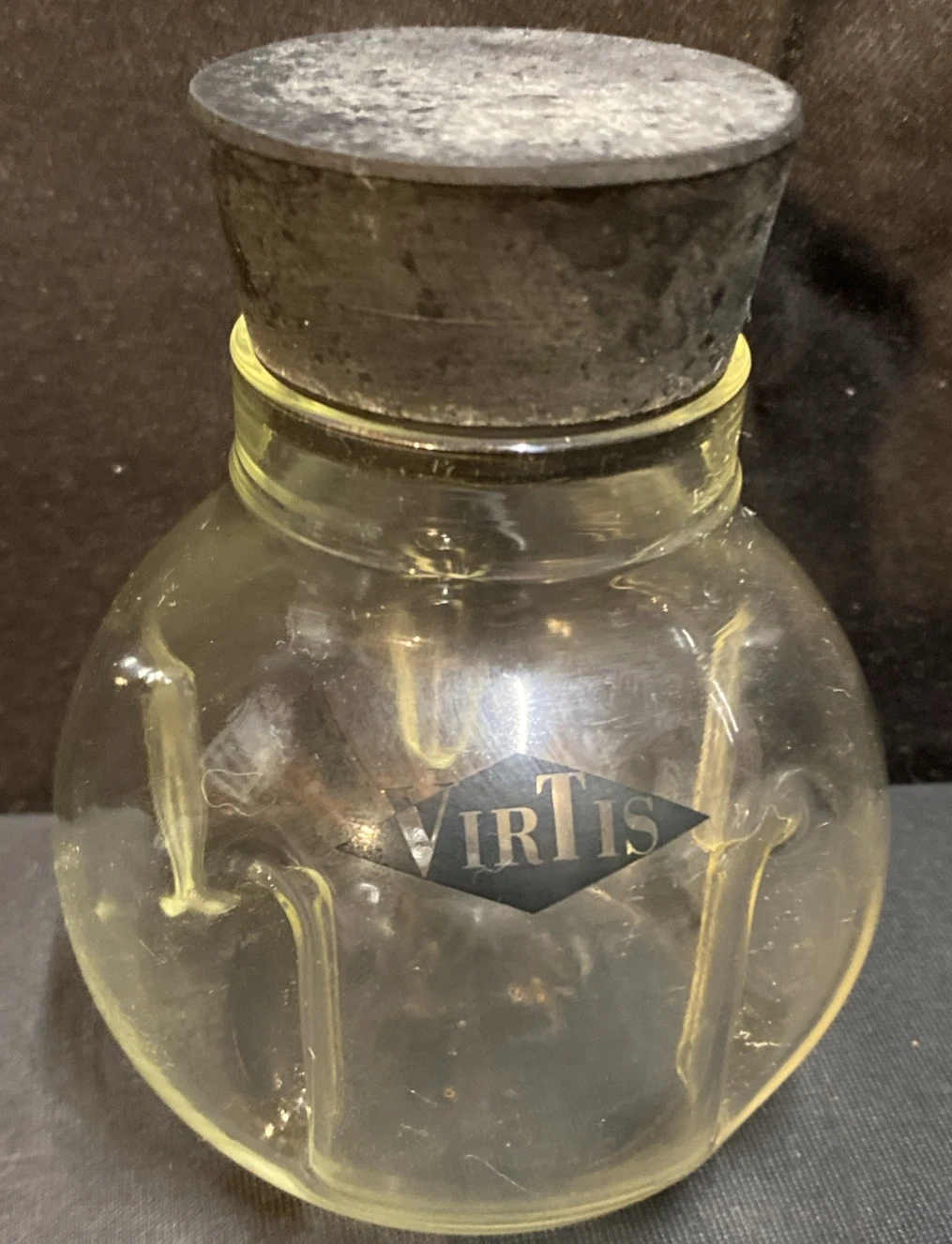 Virtis Glass Jar with Rubber Stopper