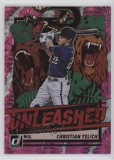 2021 Panini Donruss Unleashed Pink Fireworks Christian Yelich #UNL20 17hc