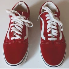 VANS Old Skool Racing Red/ White Unisex Shoes 7.5