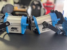 3 x Arri 150W Tungsten Fresnel 120 VAC plus protective travel case
