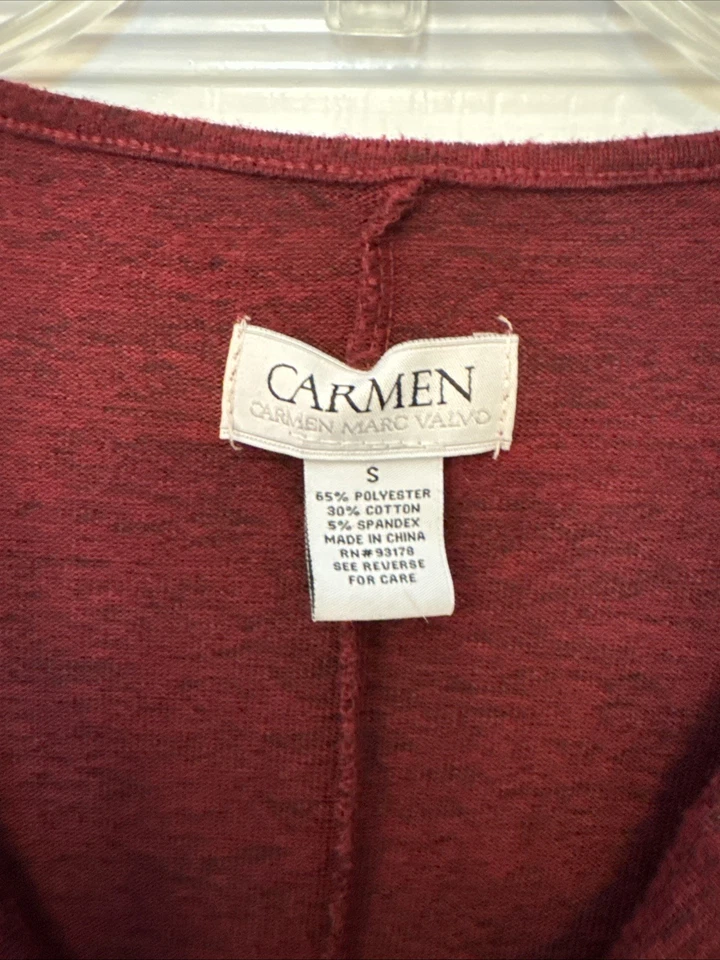 Carmen Scoop Neck Blouse Maroon Size medium - Image 2 of 4