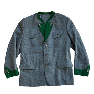 Loden Plankl Men Traditional Jacket Grey Wool Blend Made in Western Germany 46