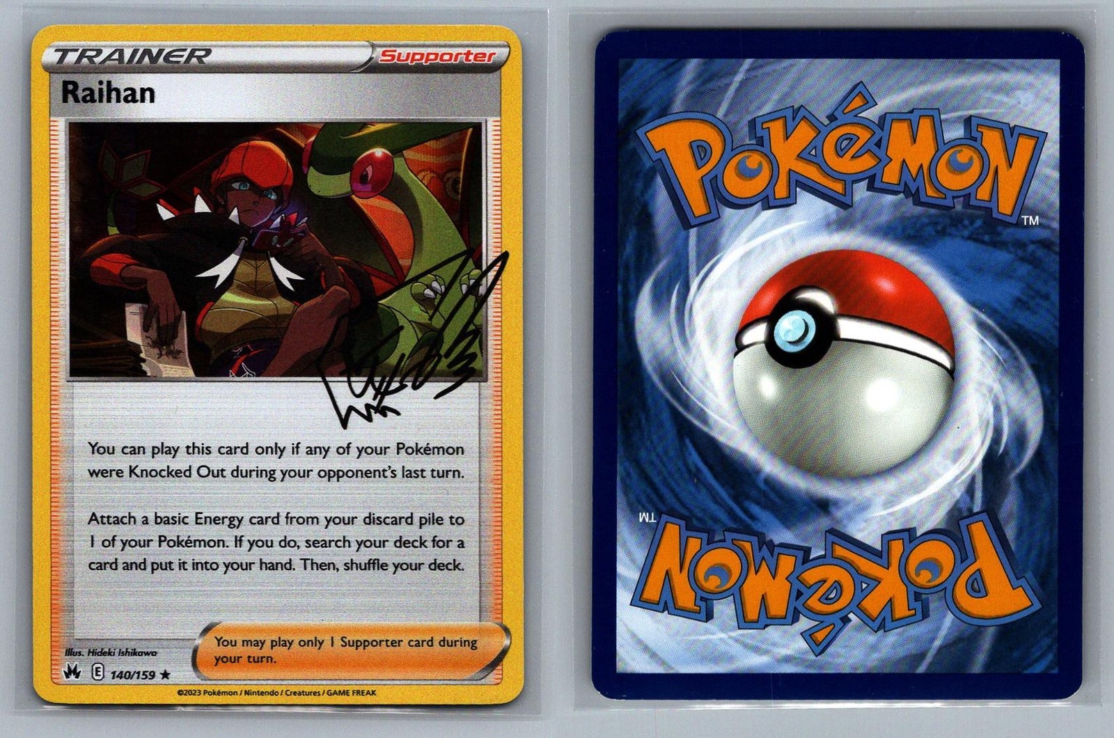Raihan #140/159 Holo Crown Zenith Pokemon Card - NM