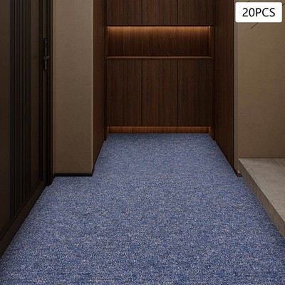 20Pcs Floor Mats With PVC Backing Class B2 Flame Carpets Square Soft Carpeting