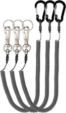 Black/Blue/Green/Red/Silver/Yellow, Retractable Safety Coiled Lanyard with 