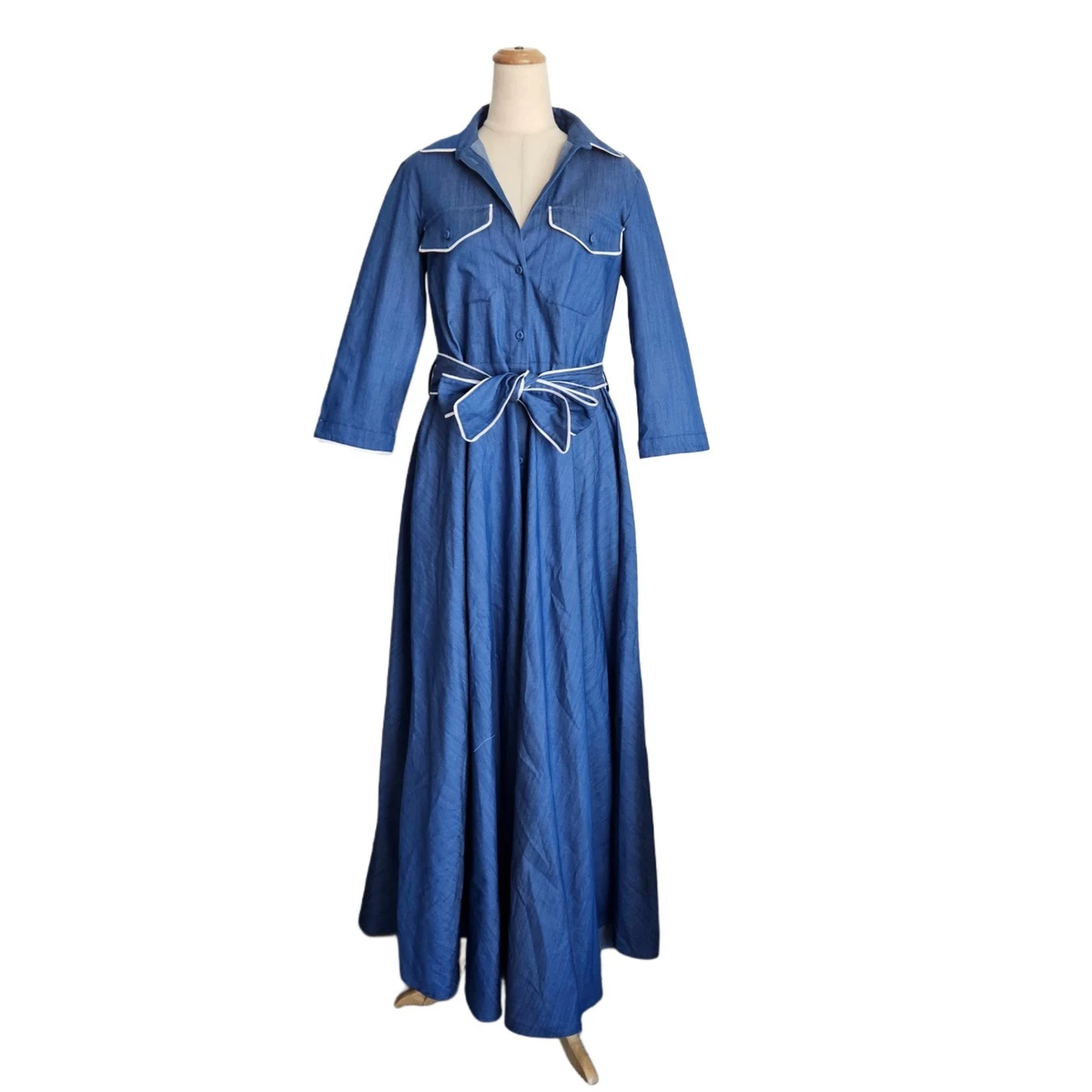 Denim Long Sleeve Maxi Dresses for Women for sale | eBay UK